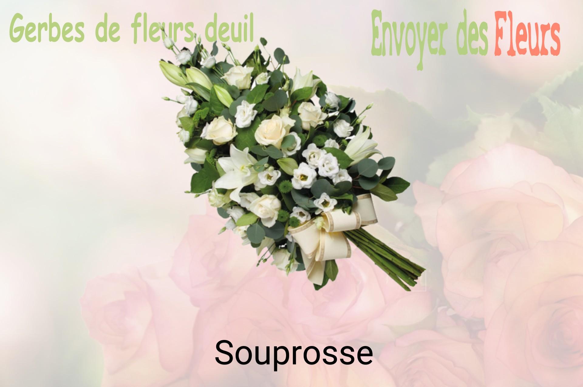 Gerbe de fleurs de deuil livrée à Souprosse